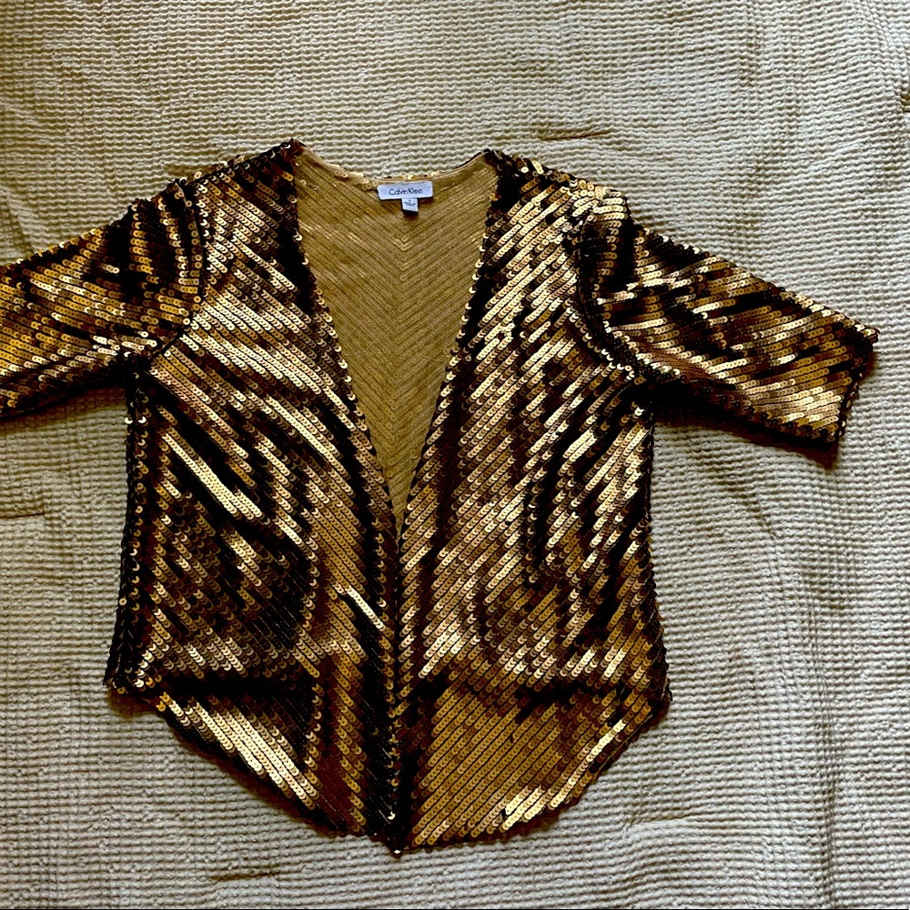 Vintage gold sequin Calvin Klein bolero
